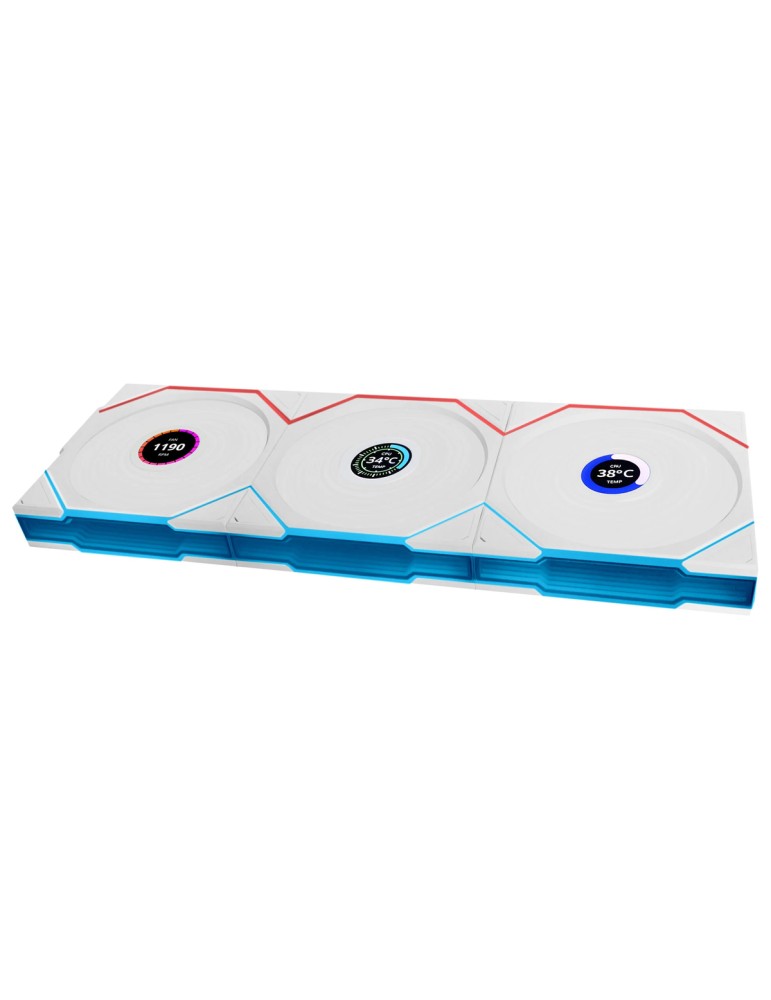 Lian Li UNI FAN TL120 LCD Reverse Blade Wireless White 3-Pack | Gehäuselüfter