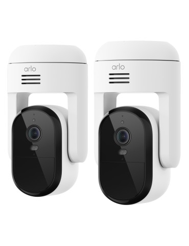 Arlo Essential 3 2K PTZ Sicherheitskamera Weiß 2er Set 4MP (2560x1440), WLAN, Netzteil, Indoor/Outdoor, Schwenk- und Neige-Funkt