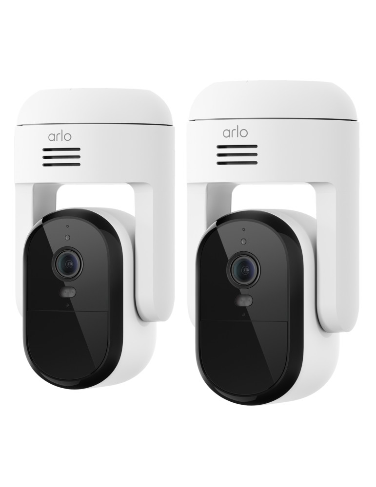Arlo Essential 3 2K PTZ Sicherheitskamera Weiß 2er Set 4MP (2560x1440), WLAN, Netzteil, Indoor/Outdoor, Schwenk- und Neige-Funkt