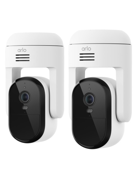 Arlo Essential 3 2K PTZ Sicherheitskamera Weiß 2er Set 4MP (2560x1440), WLAN, Netzteil, Indoor/Outdoor, Schwenk- und Neige-Funkt