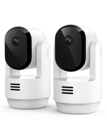 Arlo Essential 3 2K PTZ Indoor-Kamera Weiß 2er Set 3MP (2304x1296), WLAN, Netzteil, Indoor, Schwenk- und Neige-Funktion