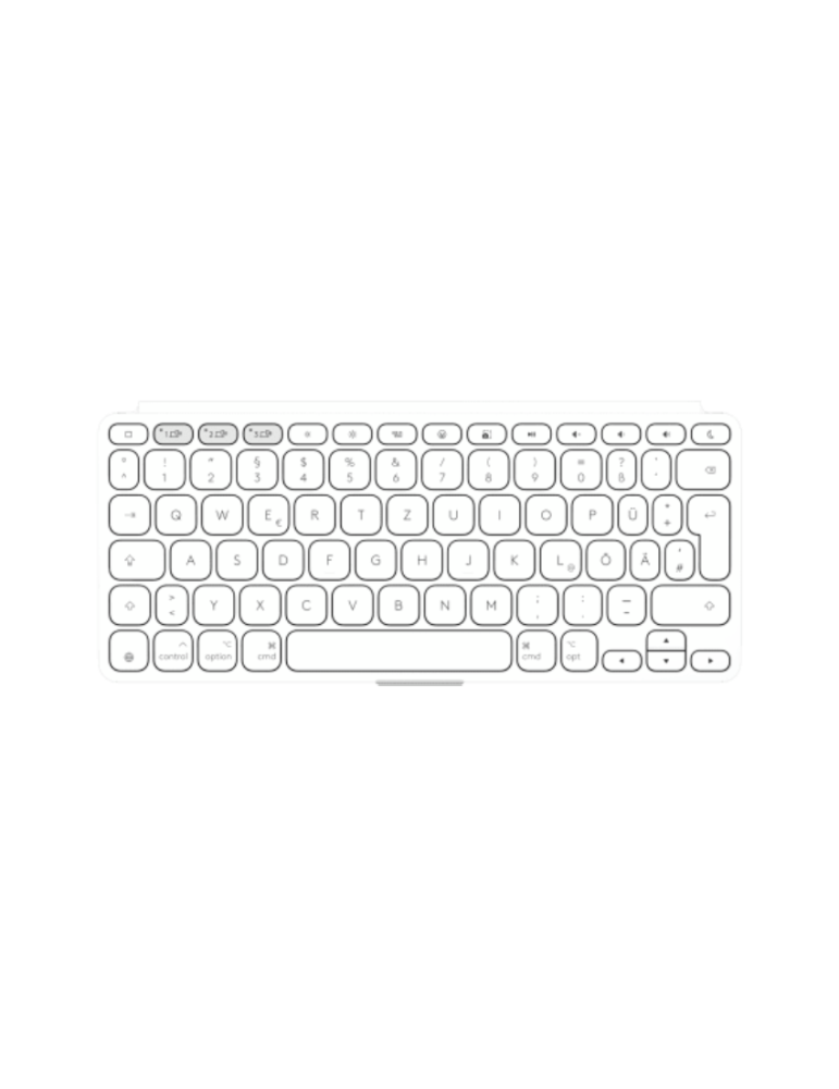 LOGITECH Keys-To-Go 2 für iPad, iPhone, Mac und Apple TV kabellose Tastatur Hellgrau