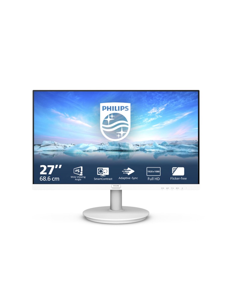 Philips 271V8AW 27 Zoll FHD Monitor, Lautsprecher (1920x1080, 75 Hz, VGA, HDMI) Weiss