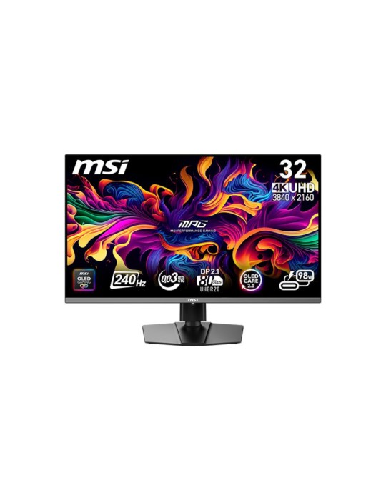 MSI MPG 322URXDE QD-OLED Gaming Monitor - 4K UHD, 240Hz, 0,03ms MSI OLED Care 2.0, HDMI 2.1-48Gbps Bandbreite, 4K 120Hz-Unterstü