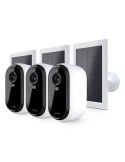 Arlo Essential 3 2K Kamera Weiß 3er Set inkl. Solarpanel 4MP (2560x1440), WLAN, Akku, Indoor/Outdoor, Intelligente Erkennung