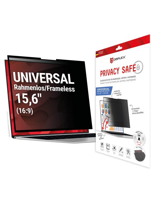 DISPLEX Privacy Safe Blickschutzfolie Uni (randlos) 15,6", 16:9