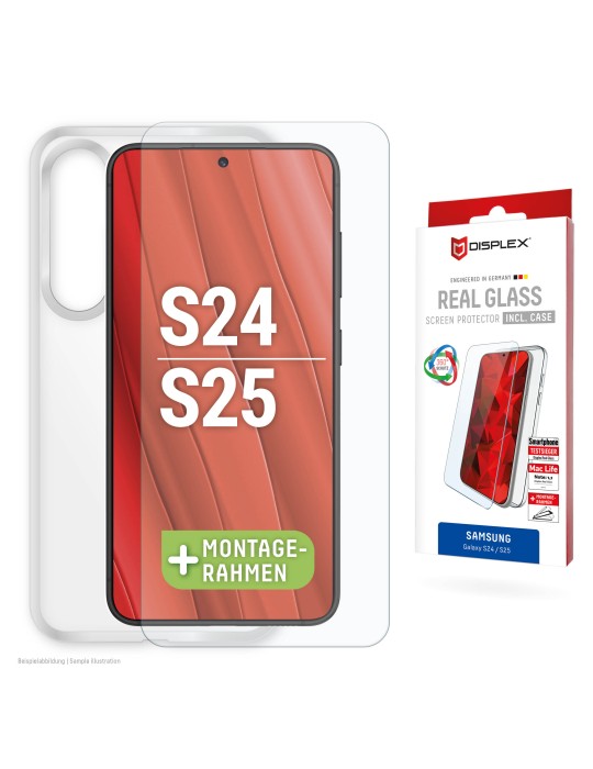 DISPLEX Real Glasschutzfolie + Handyhülle Samsung Galaxy S24/S25