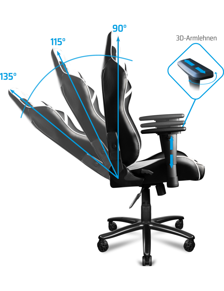 Gaming Stuhl ONE GAMING Chair Pro SNOW V2
