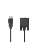 Nedis Displayport-Kabel DVI-D 24+1-Pin Stecker DisplayPort Stecker | 1080p | Vernickelt | 2.00 m | Rund | PVC | Schwarz | Label