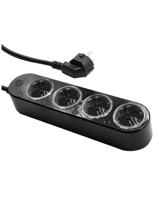 Shelly Power Strip 4 Gen4 schwarz - 4-fach Steckdosenleiste, WiFi, Bluetooth, Zigbee, Matter, HomeKit, Alexa / bis zu 12 A pro S