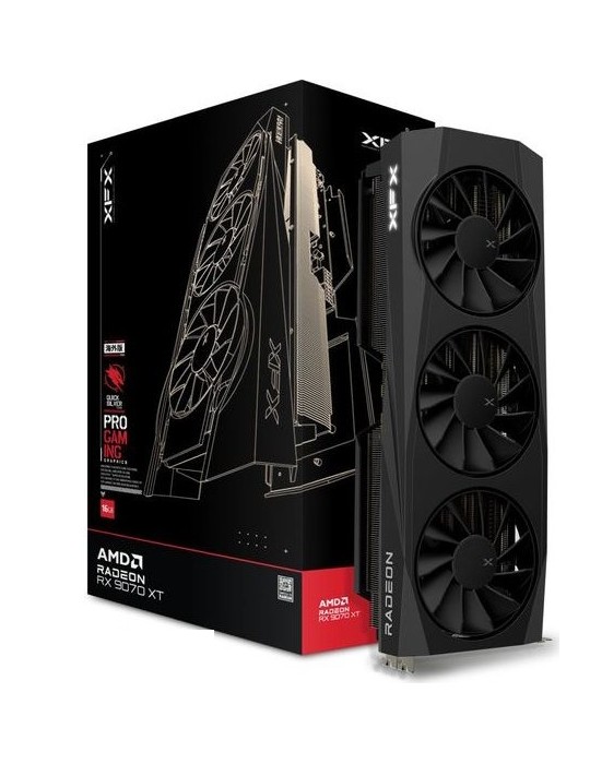 XFX Radeon RX 9070XT QUICKSILVER Gaming 16GB - 16GB GDDR6, 1x HDMI, 3x DP