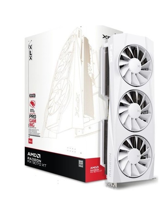 XFX Radeon RX 9070XT QUICKSILVER Gaming 16GB White - 16GB GDDR6, 1x HDMI, 3x DP