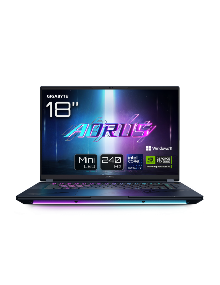 GIGABYTE AORUS MASTER 18 BZHC6DED42SP - 18" QHD+ MiniLED 240 Hz Display, Intel Core Ultra 9 275HX, 64GB RAM, 4TB SSD, NVIDIA GeF