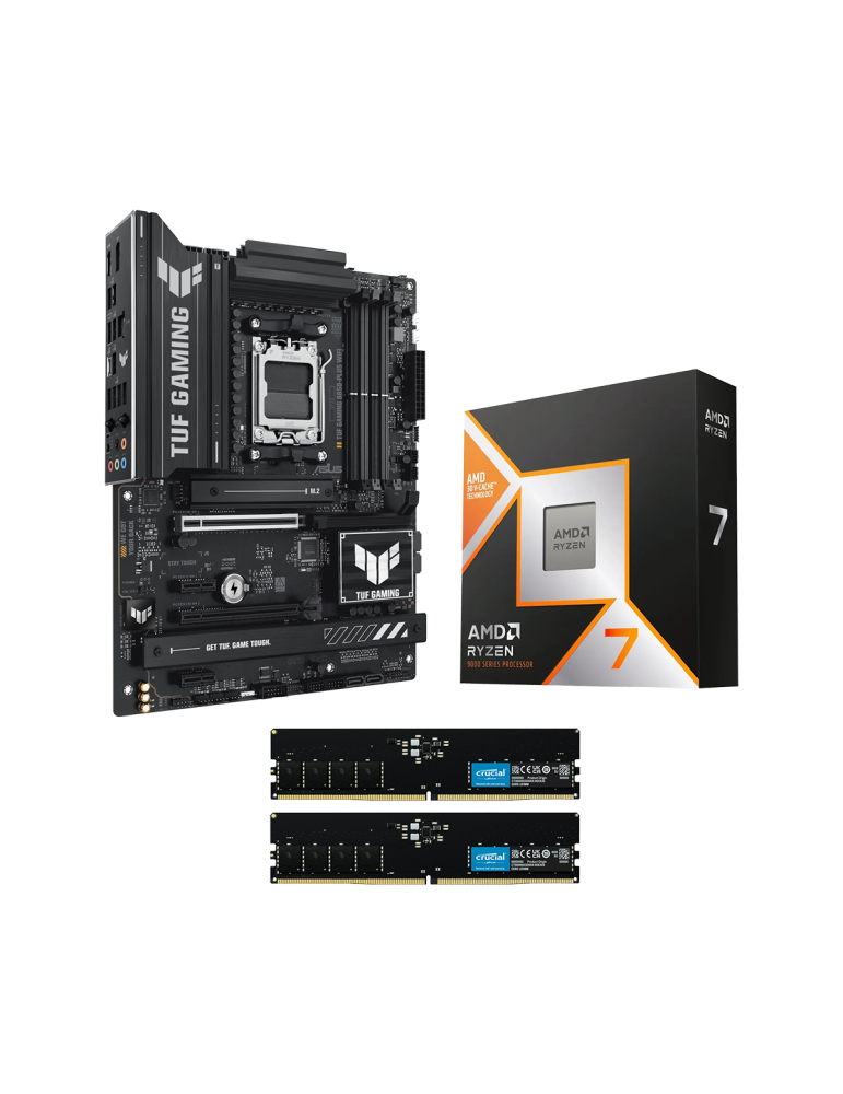 ASUS TUF GAMING B850-PLUS WIFI Upgrade Kit bestehend aus: Mainboard + AMD Ryzen 7 9800X3D + Crucial 32GB Kit DDR5 RAM