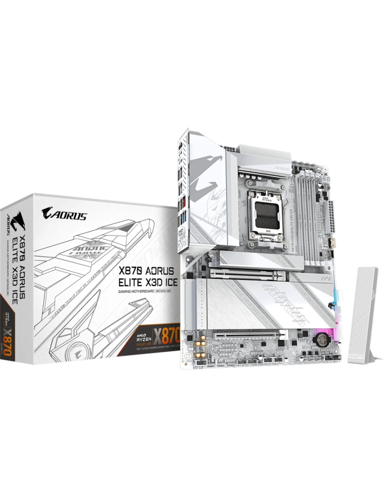 GIGABYTE X870 AORUS Elite X3D ICE Mainboard Sockel AM5