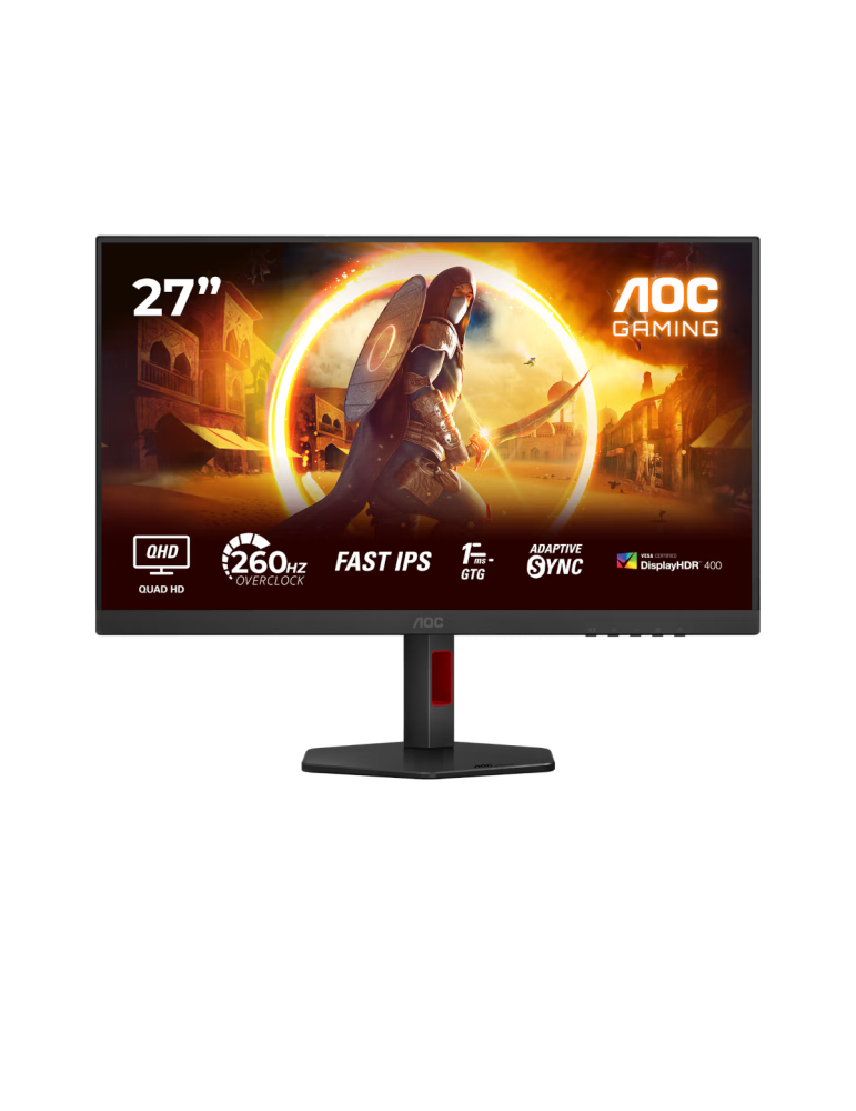 AOC Q27G4ZR 27 Zoll - QHD Gaming Monitor Fast IPS Panel, QHD, 260 Hz, 1 ms, HDR400, HDMI, DP
