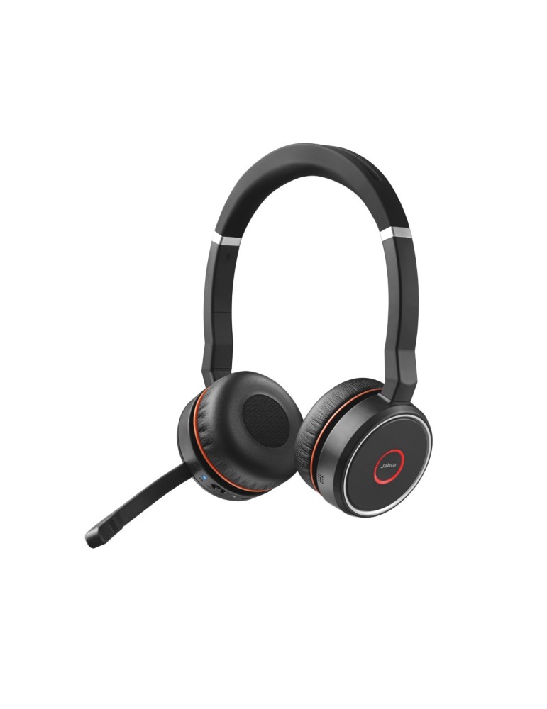 Jabra Evolve 75 SE Headset, Stereo, Kabellos, Bluetooth, ANC, inkl. Link 370 und Ladestation, Optimiert für Unified Communicatio