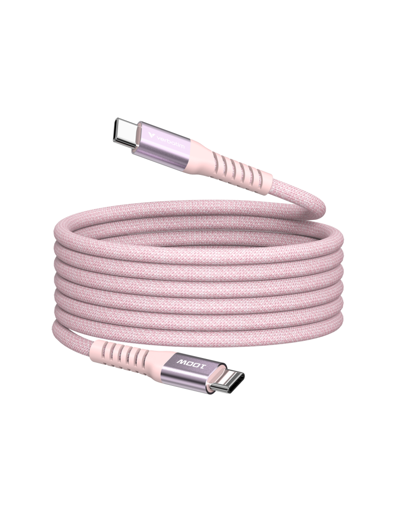 VERBATIM Sync & Charge USB-C zu USB-C 100W Magnetkabel 120 cm - pink