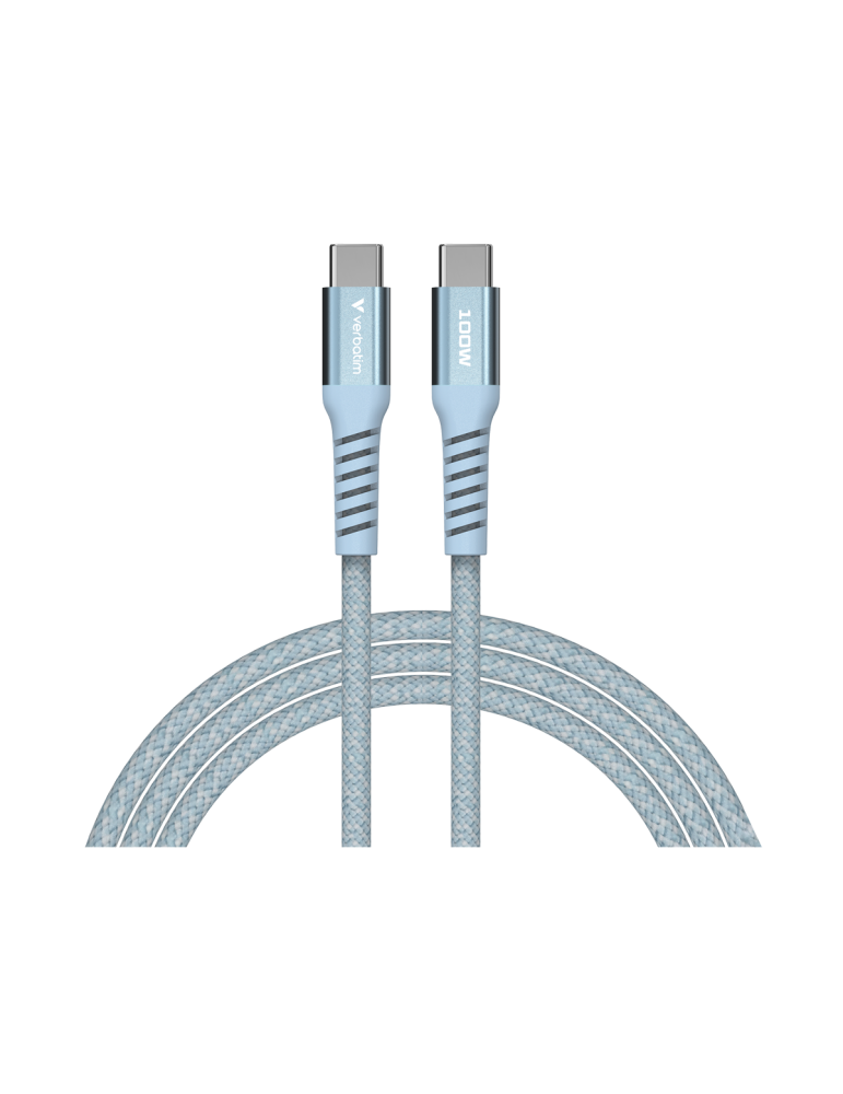 VERBATIM Sync & Charge USB-C zu USB-C 100W Magnetkabel 120 cm - blau