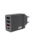 VERBATIM CHR-30EU2 30 W USB Netzladegerät mit 4 Anschlüssen 1 x USB-C® PD 20 W / 1 x USB-A QC 3.0 / 2 x USB-A 10W, schwarz