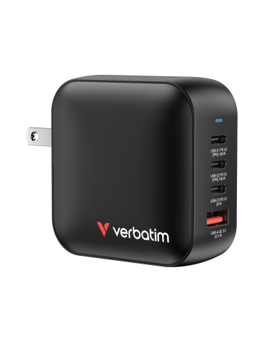 VERBATIM Mini GaN Netzladegerät 100W 4 Anschlüsse US/EU/UK ADP