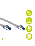 Goobay 1m RJ45 Patchkabel CAT 6A S/FTP (PiMF), 500 MHz, mit CAT 7 Rohkabel, grau LSZH halogenfrei, Kupfer