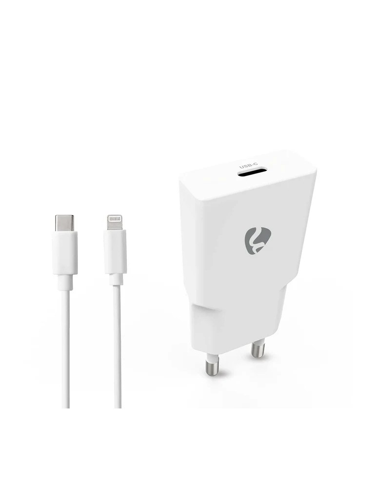 Nedis Netzladegerät 20W - GaN - PD3.0 Anzahl der Ausgänge: 1, USB-C, Lightning 8-Pin (Lose) Kabel