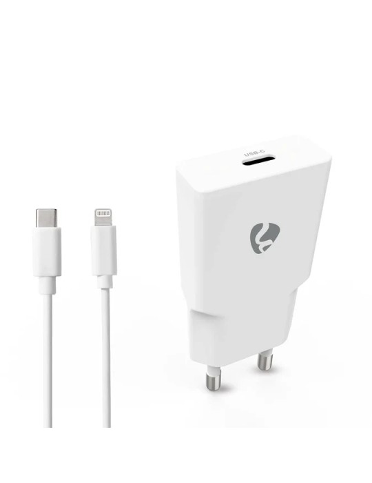 Nedis Netzladegerät 20W - GaN - PD3.0 Anzahl der Ausgänge: 1, USB-C, Lightning 8-Pin (Lose) Kabel