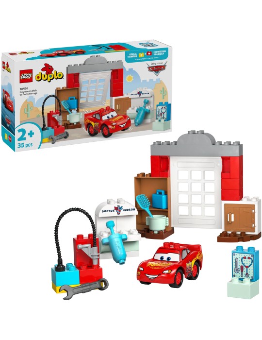 Duplo McQueens Besuch in Docs Werkstatt