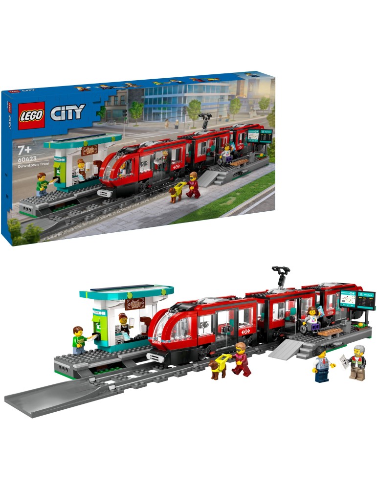 City Straßenbahn mit Haltestelle