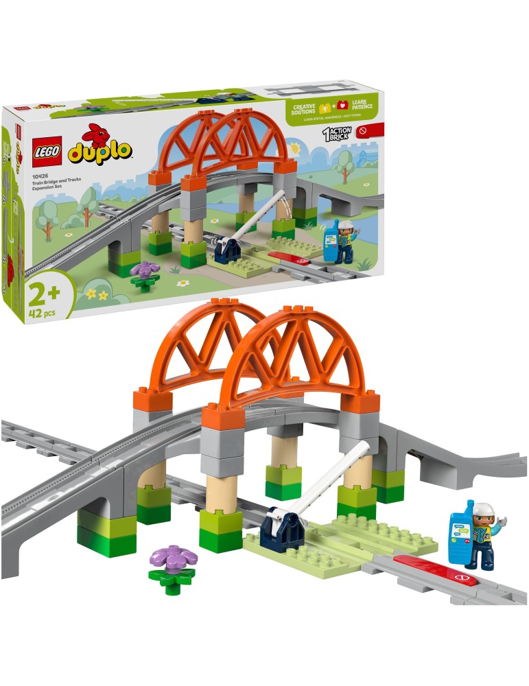 Duplo Eisenbahnbrücke und Schienen – Erw