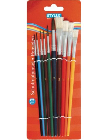 Stylex Schulmalpinselset 10-teilig, 1 Set