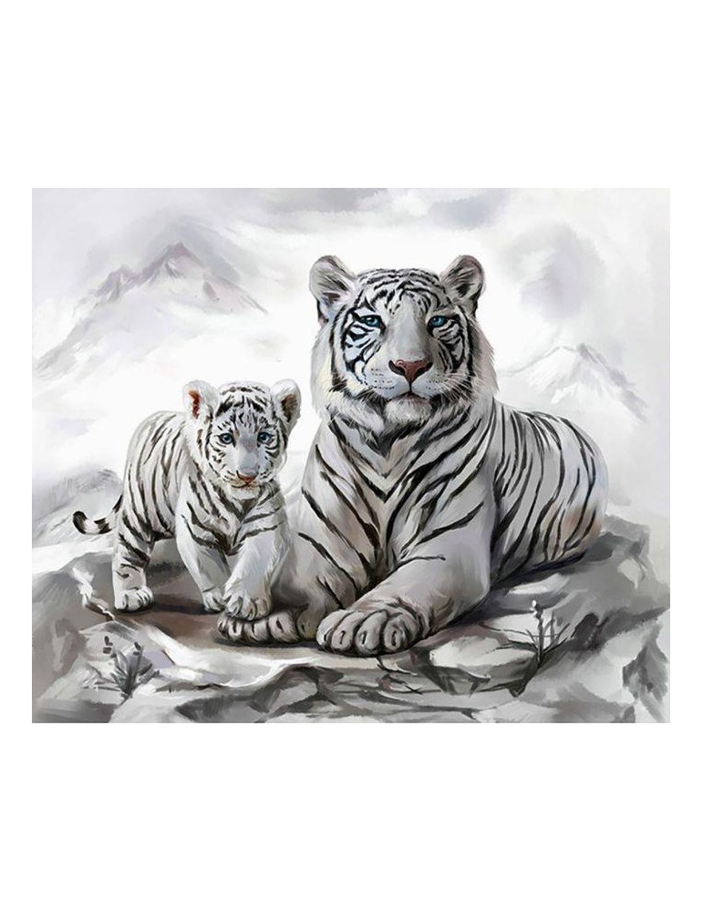Diamond Painting Tigermama 40x30cm