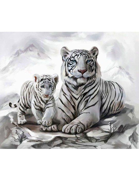 Diamond Painting Tigermama 40x30cm