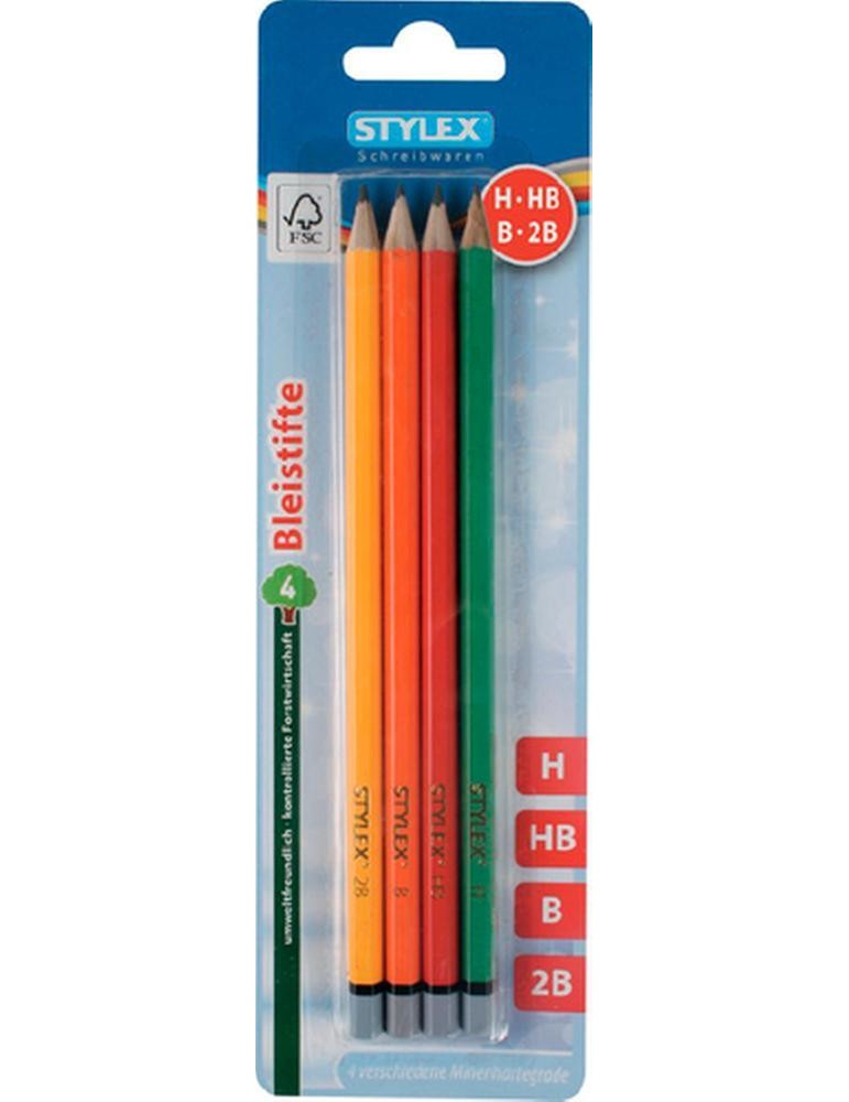 Stylex 4 Bleistifte aus FSC-Holz, 1 Sets