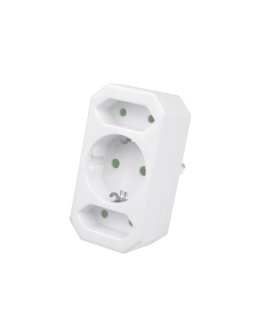 HEITECH Steckdosenadapter 3fach 1Schu/2Euro