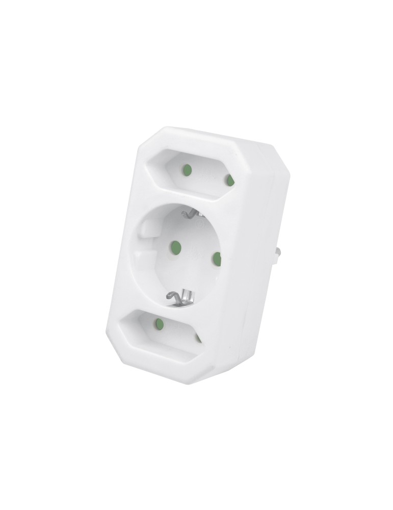 HEITECH Steckdosenadapter 3fach 1Schu/2Euro