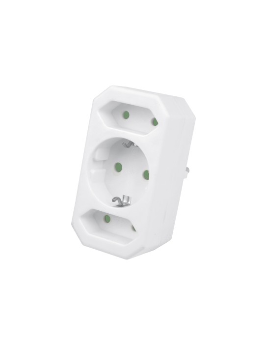 HEITECH Steckdosenadapter 3fach 1Schu/2Euro