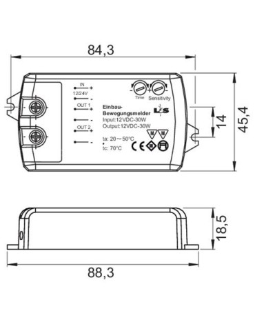 LED Sen.Microwave 12 V (24 V) 36 W (72 W) weiß L&S