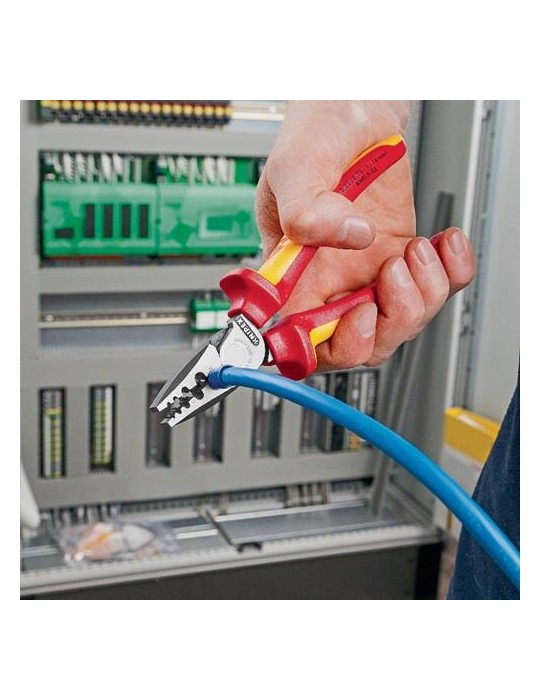 Aderendhülsenzange Gesamt-L.180mm 0,25-16,0(AWG 23-5)mm² pol.Mehrkomp-Hüllen VDE