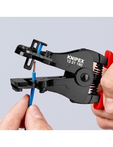 Abisolierzange L.180mm schwarz lack.Ku.-Überzug m.Öffnungsf.KNIPEX
