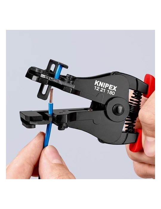 Abisolierzange L.180mm schwarz lack.Ku.-Überzug m.Öffnungsf.KNIPEX