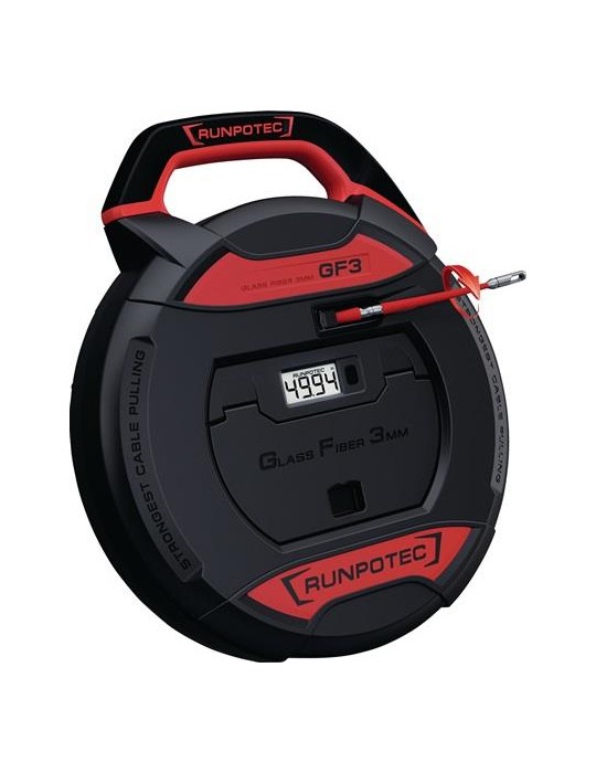 Kabeleinziehgerät GF3 Band-L.30m Biege-R.38mm m.Meterzähler RUNPOTEC