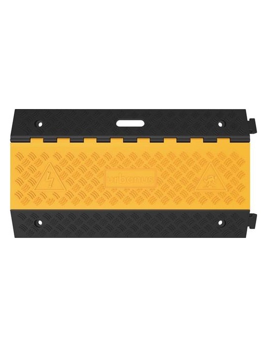 Schlauch- u.Kabelbrücke L900xB500xH50mm Gum.schwarz/gelb 5 Kanäle