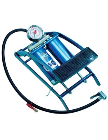 Fußluftpumpe 5bar Doppelzylinder m.Manometer