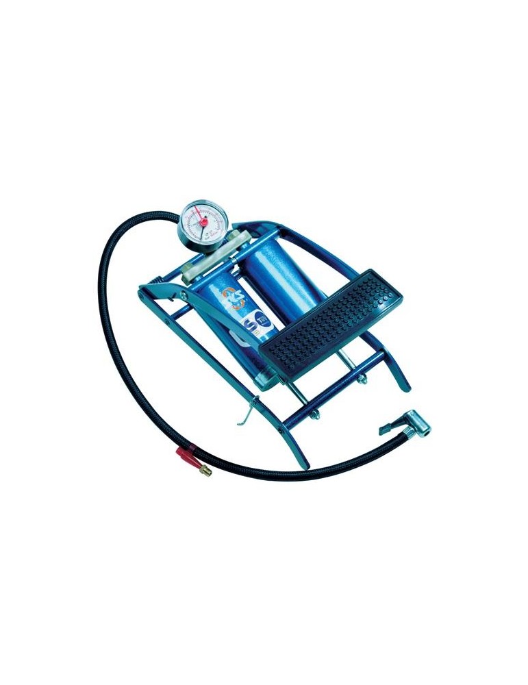 Fußluftpumpe 5bar Doppelzylinder m.Manometer