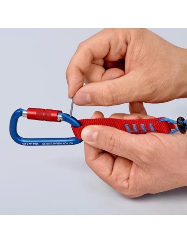 Materialkarabiner L.81mm m.Schraubverschluss blau besch.KNIPEX