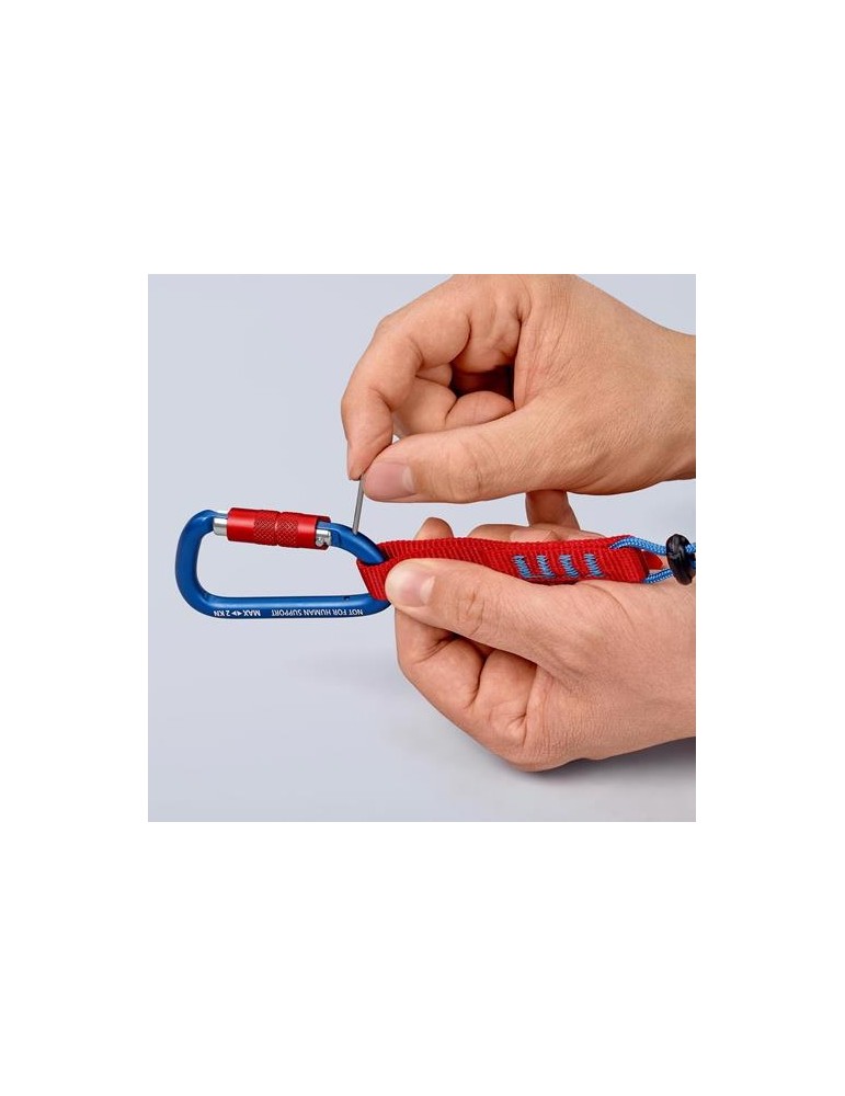 Materialkarabiner L.81mm m.Schraubverschluss blau besch.KNIPEX