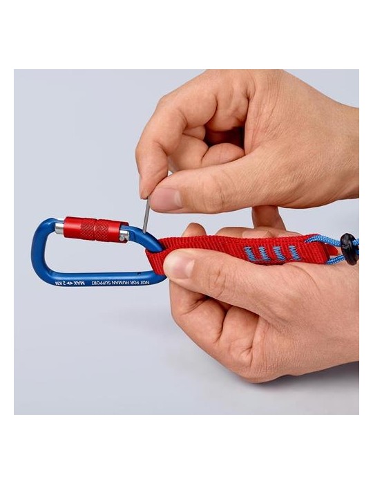 Materialkarabiner L.81mm m.Schraubverschluss blau besch.KNIPEX