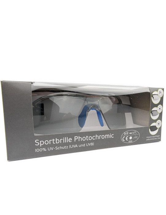 SPEQ Sportbrille Photochromic SP-1548C mit selbsttönendem Glas für Fahrrad- Motorradfahren, Skiesport (blau)